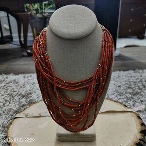Elegant Red Beaded Necklace